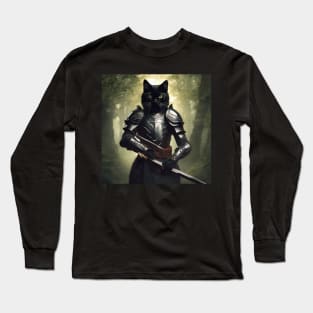 BLACK CAT IN ARMOR Long Sleeve T-Shirt